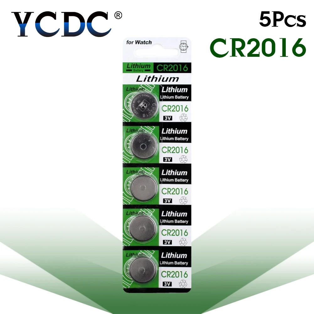 5pcs/pack CR2016 Button Batteries LM2016 BR2016 DL2016 Cell Coin Lithium Battery 3V CR 2016 For Watch Electronic Toy Remote | Электроника
