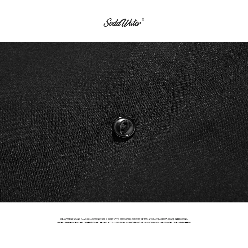 Sodaводяная Мужская однотонная Повседневная рубашка мужская 2019 Япония стиль