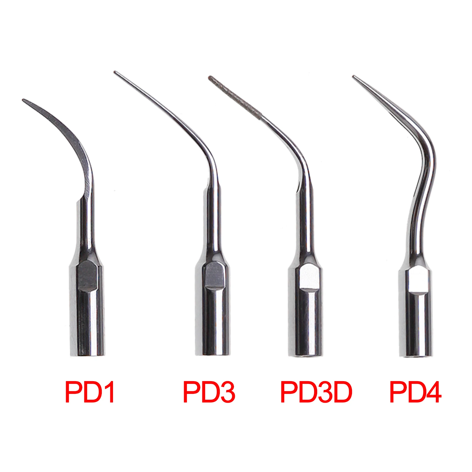 

5Pcs (PD1 PD3 PD4 PD3D) Dental Ultrasonic Endo Perio Supragingival Scaling Tips Fit DTE SATELEC Scaler Tips Stainless Steel