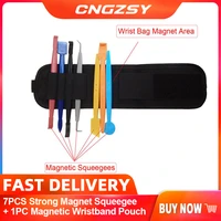 7pcs strong magnet squeegee 1pc magnetic wristband pouch size adjustable pocket bag for sticker wrap car accessories b20d09