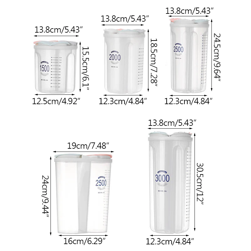 

Kitchen Storage Tank Sealed Tank Storage Box Plastic Food Storage Box Compartment Transparent Box