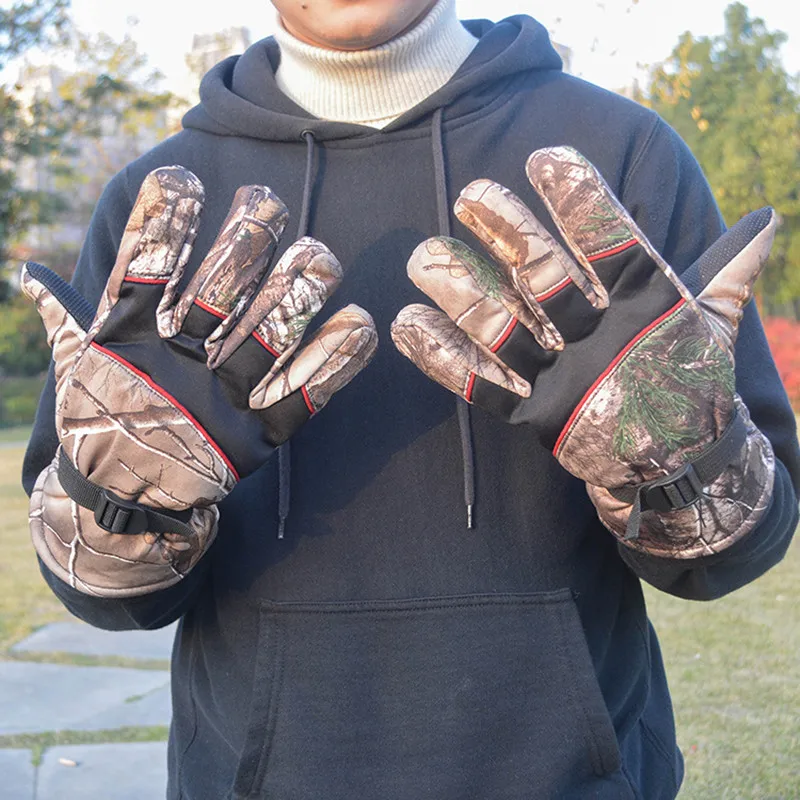 Outdoor Shooting Training Camo Warm Tactical Gloves Winter Thick Thermal Hunting Fishing Riding Climbing Full Finger Mittens | Спорт и