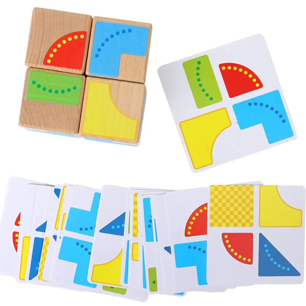 

Деревянные блоки головоломка образовательный куб Монтессори головоломка строительный блок Обучающая развивающая игрушка подарок для дош...