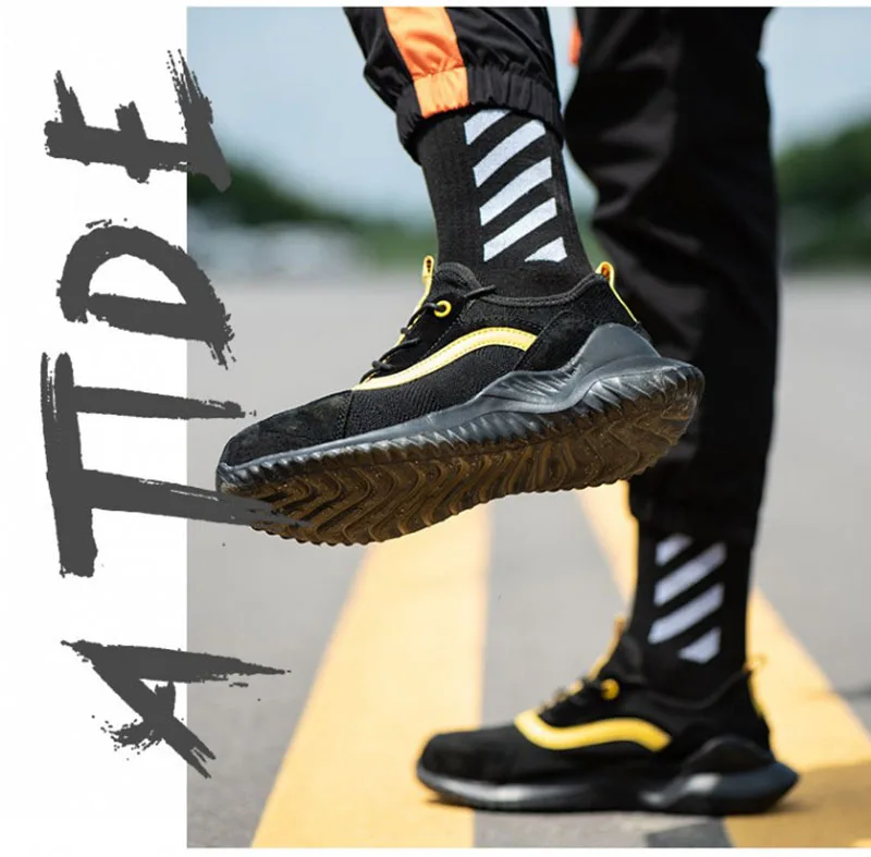 New Indestructible Men's Steel Toe Safety Boots Breathable Anti-smashing Puncture-Proof Work Shoes Welder Safety Boot Sneakers