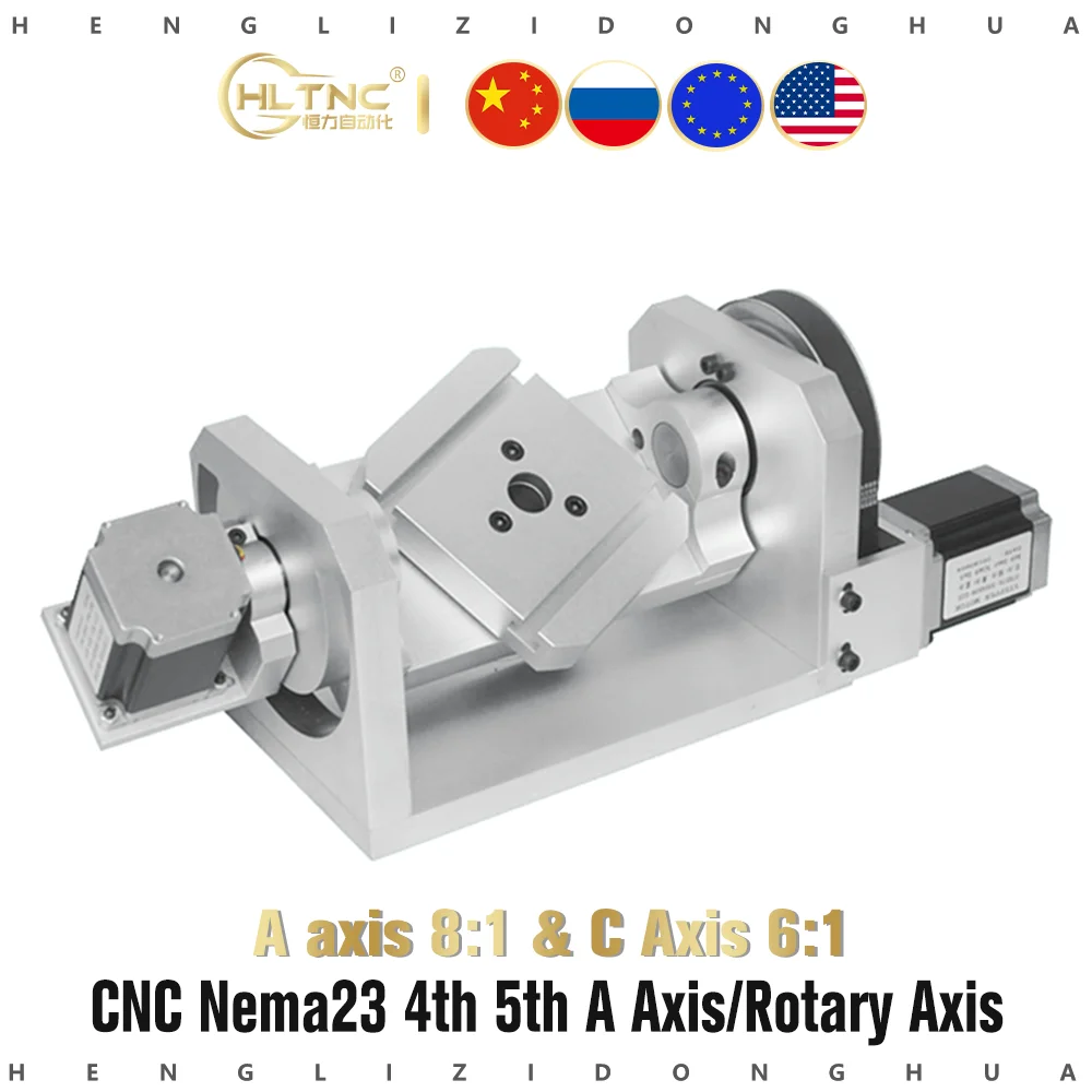 

Высокоточная разделительная головка 4-я 5-я ось A B C Поворотная ось с уменьшенным соотношением 50:1 для фрезерного станка с ЧПУ гармонический р...