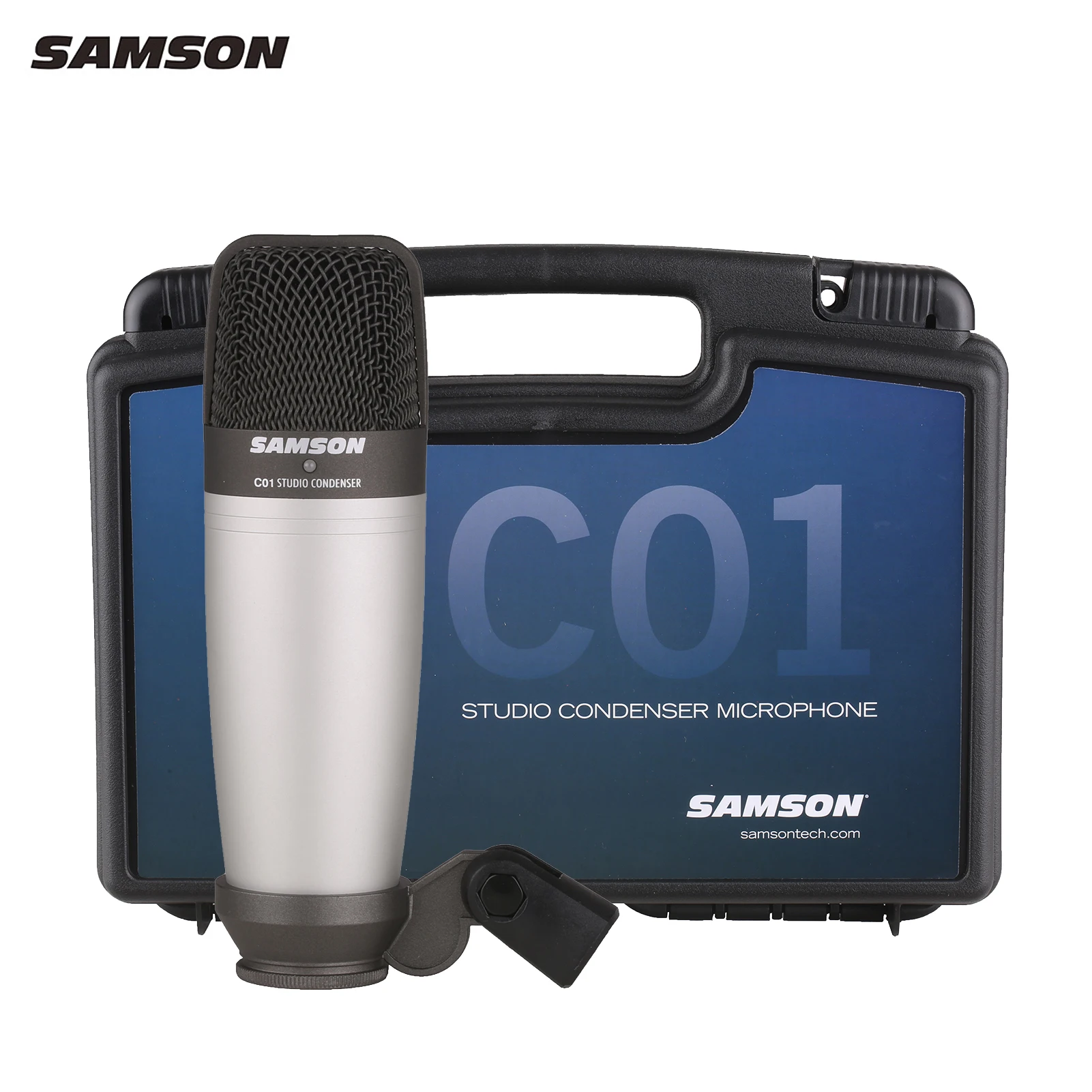 

SAMSON C01 Microphone Large-Diaphragm Cardioid Condenser XLR Microphone Professional Studio Mic with case package for Recording