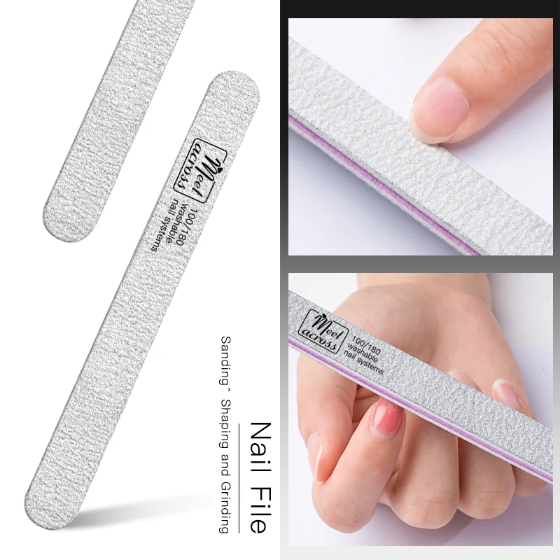 MEET ACROSS Nail File Double Side Sanding Buffer Block Lime Files For UV Gel Polish Manicure Tool | Красота и здоровье