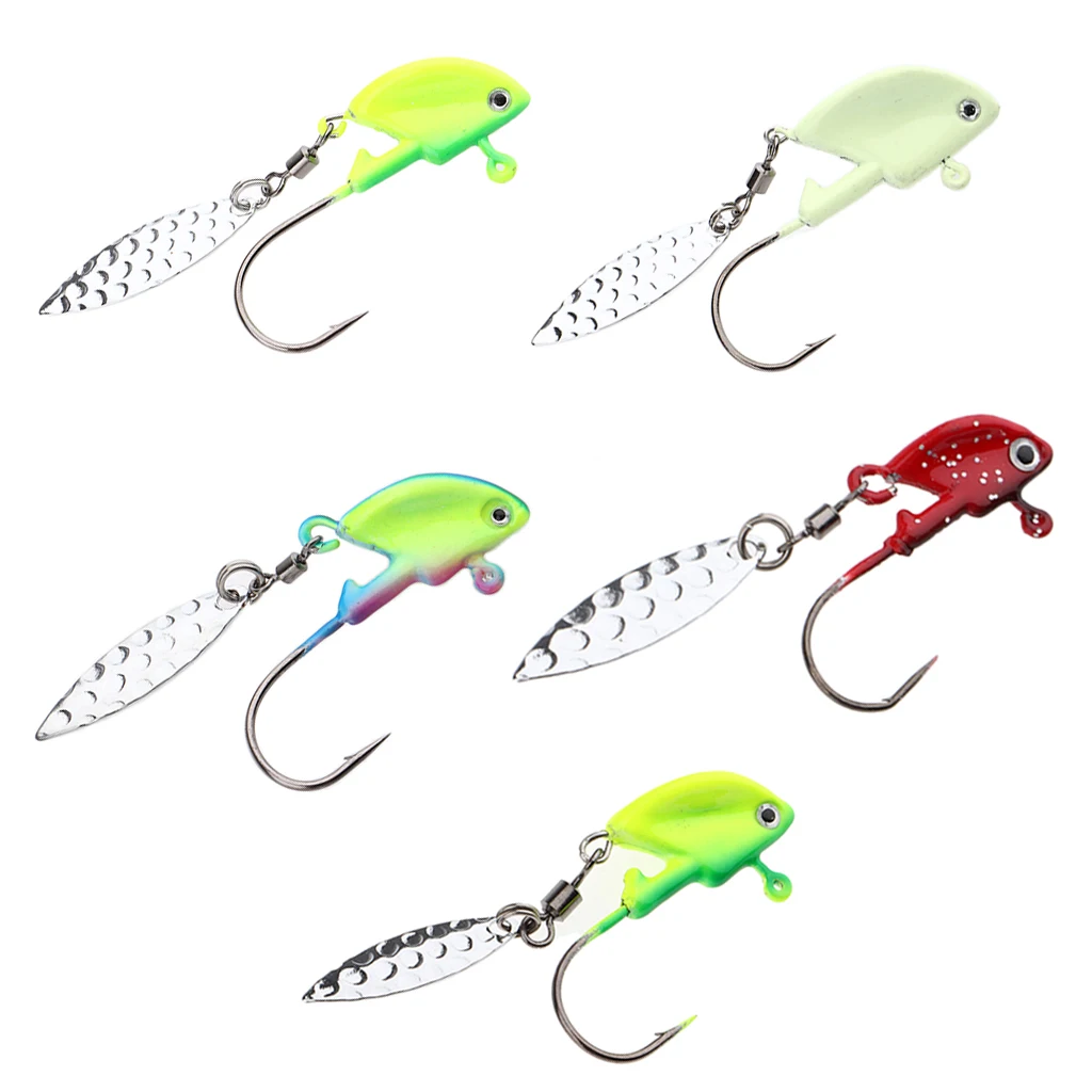 5 шт. Shad Jig Head светящиеся рыболовные приманки Underspin Swimbait крючки с ложкой для соленой и пресной воды для окуня и Судака