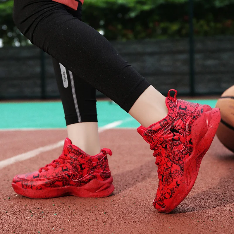 Children Sneakers Boys Sport 2021 Fashion Casual Leather Red Boots Babys Kids Running Basketball Shoes