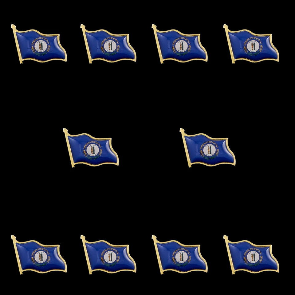 

10PCS US Kentucky State Colorful Enamel State Pins Set Brooches Clothes Jewelry