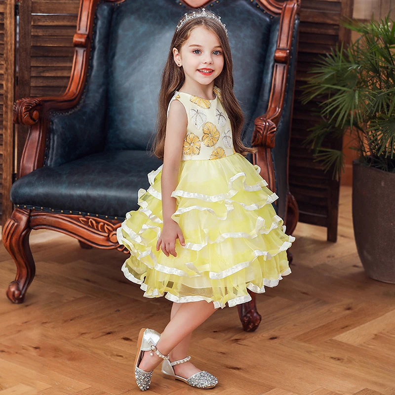 Элегантное праздничное платье принцессы Свадебное Детские платья для девочек