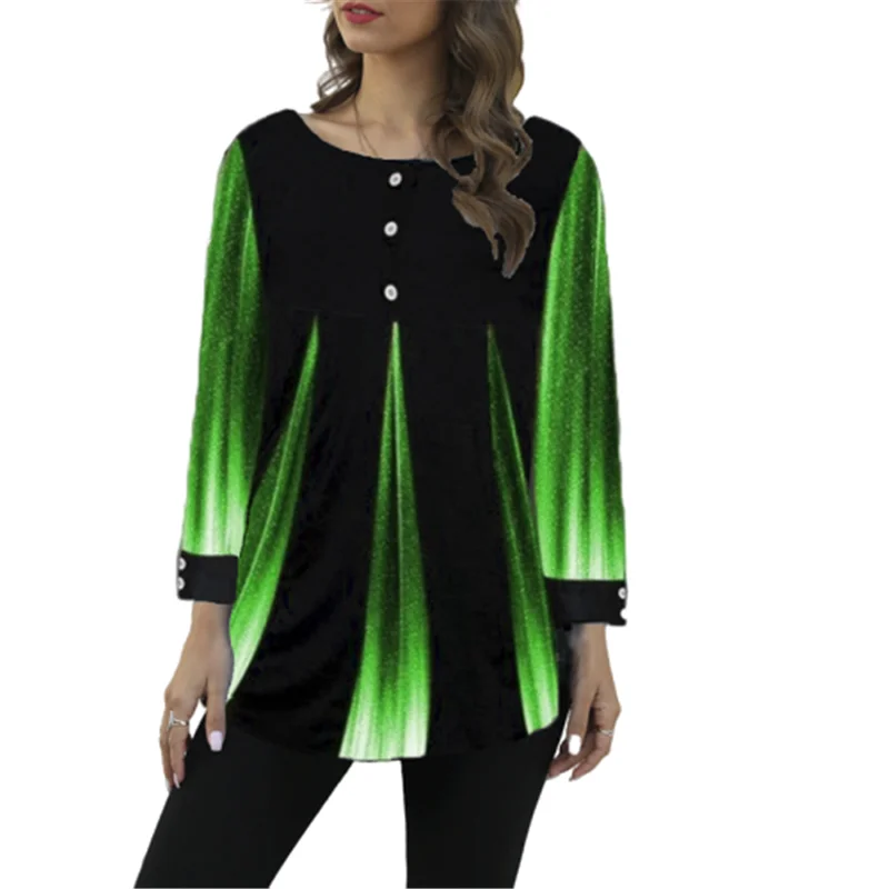 Футболка женская с 3D градиентом повседневный топ свободного покроя длинным