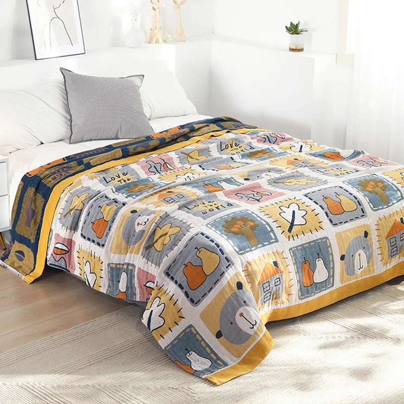 

Japanese cartoon throw blanket for beds cute sofa towel cotton summer cool quilt double Leisure blanket soft sheet bed spread
