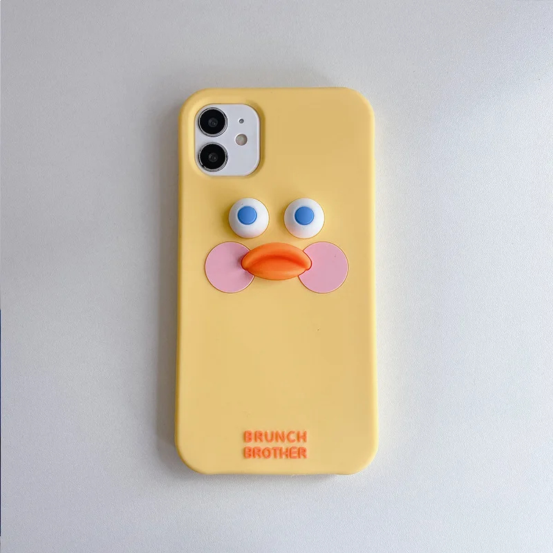 

Cartoon Yellow duck Phone Case For iPhone 11 Pro X XS MAX XR 8 7Plus SE 2020 Case Candy Soft Silicone Phone Cover