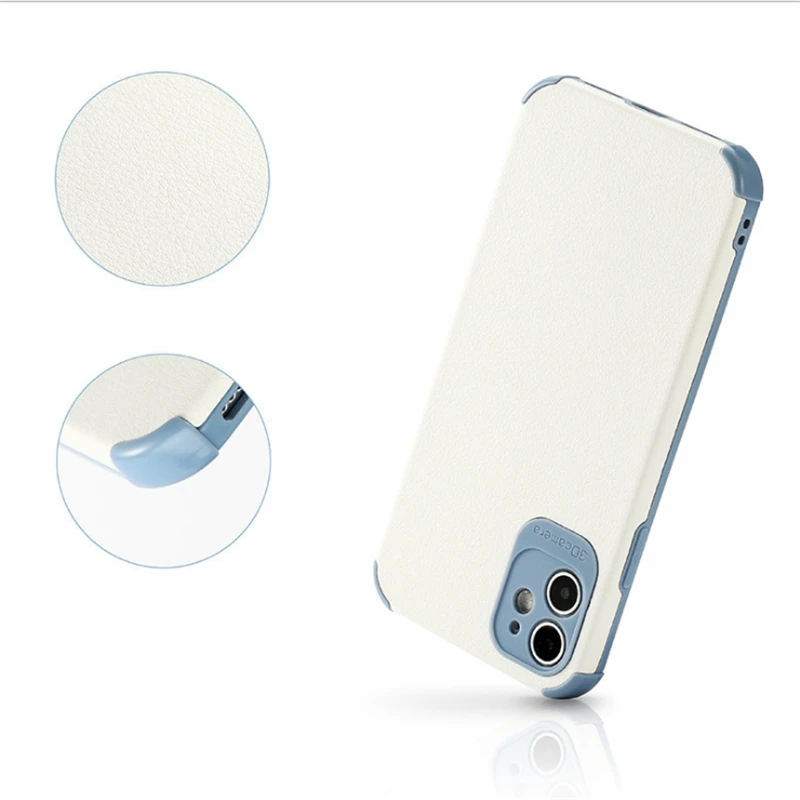 

3D Leather IPhone 11/XS Mobile Phone Case Simple IPhone12pro Four-corner Anti-fall Mobile Phone Protective Cover Wholesale