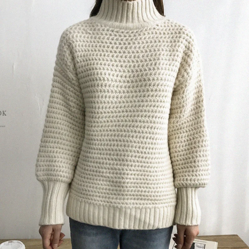 Women Winter Warm Turtleneck Chunky Knitted Sweater Knit Long Sleeve Jumper | Женская одежда