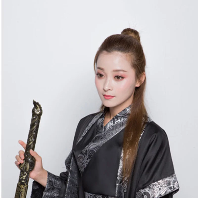 Черная Мужская сценическая одежда Hanfu Китайский национальный танец Династия