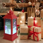 Рождественский ветровой фонарь, светодиодная Электронная свеча, светильник в виде Санта-Клауса, снеговика, Женский Декор для дома, Рождественская елка, Декор, подарок для детей