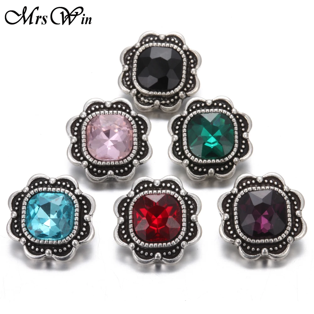 6 шт./лот новые застежки ювелирные изделия горный хрусталь Подсолнух 18 мм кнопки