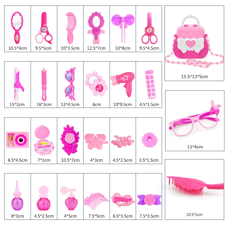 

Makeup Toys for Girls with Cute Bag Simulation Toy DIY Dressing Cosmetic Princess Hairdress Pretend Play For Children Play House