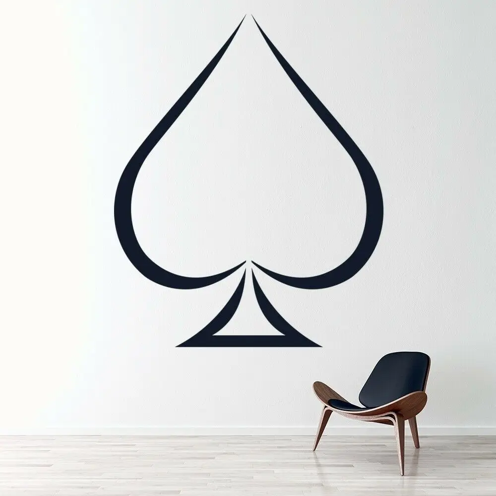 

Simple Ace Of Spades Card Games Wall Decal Living Room Vinyl Wall Sticker for Kitchen Classroom Decoration Self-adhesive W075