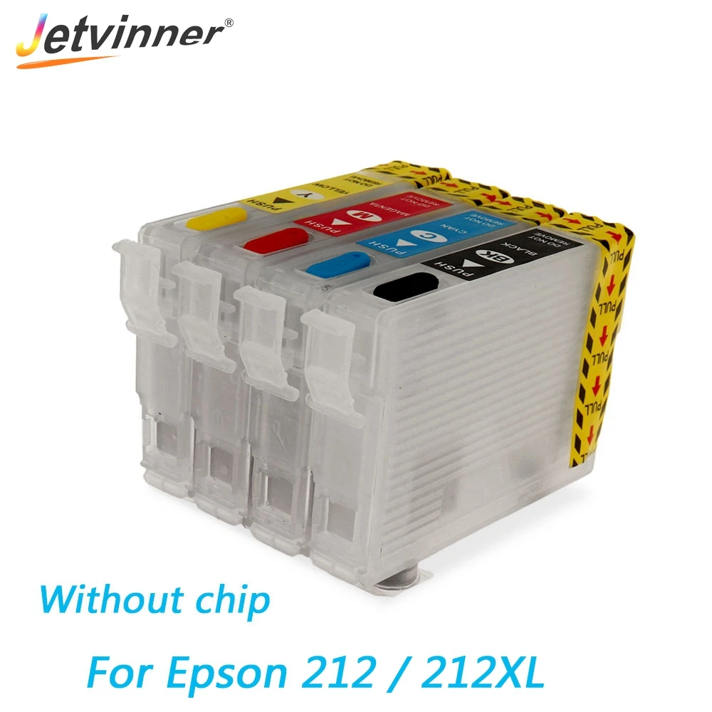 Jetvinner 212 212XL многоразовый чернильный картридж для Epson Expression Home XP-4100 XP-4105 WorkForce WF-2830