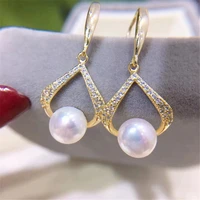 2021 new pearl ear hook earrings settings s925 sterling silver metal diy handmade making accessories jewelry findings