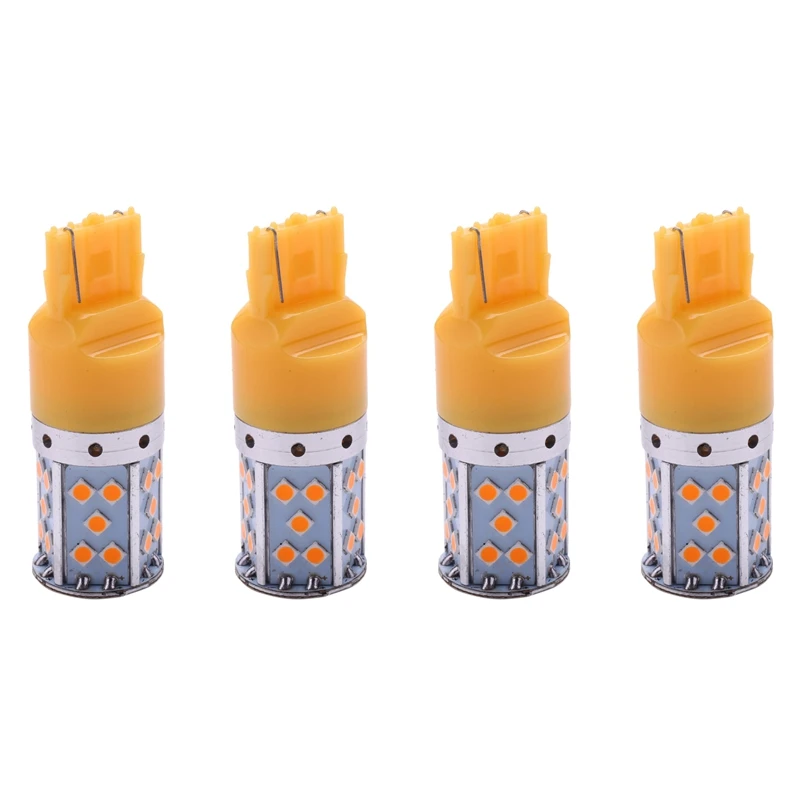 

Светодиодная лампочка 4X T20 7440 W21W 3030 35Smd СВЕТОДИОДНЫЕ Лампы Canbus для указателей поворота автомобиля, Янтарное освещение 12 в 24 В