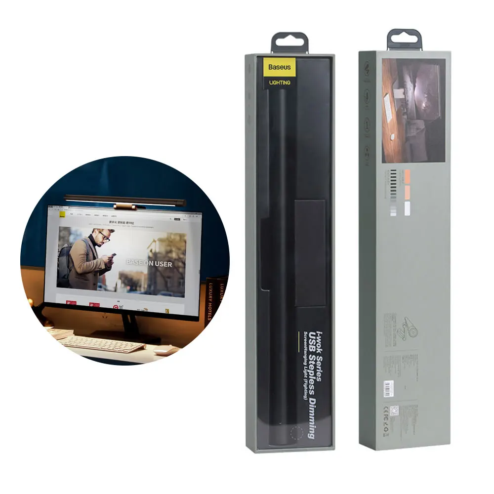 

Screenbar LED Desk Lamp Laptop Screen Bar Hanging Light Eye Protection USB Battery Reading Light Monitor Office Home Items