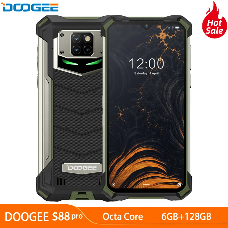 Смартфон DOOGEE S88 Pro защищенный IP68/IP69K 10000 мАч Android 10 Helio P70 восемь ядер 6 ГБ + 128 Гб NFC |