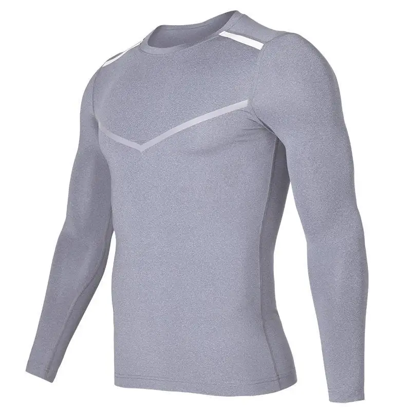 Mens dry ice Headlamp Elasticity T Shirts Spring Slim Shirts Male Tops Leisure Bodybuilding Top with sleeves compression shirt