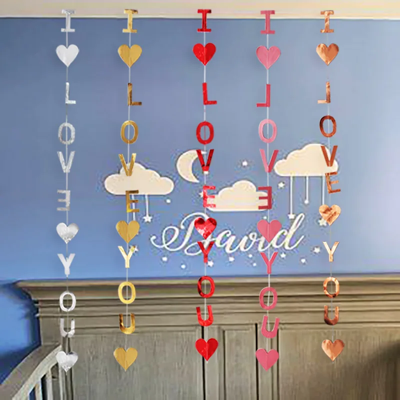 140 см Бумажная гирлянда с подвеской в виде сердца свадебное украшение занавеска
