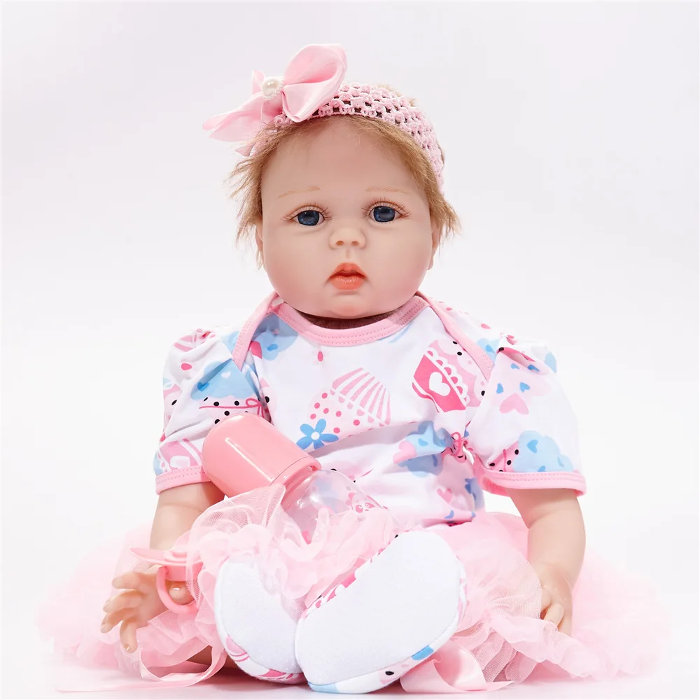 Кукла Реборн силиконовая Подарочная игрушка для девочек 22 дюйма кукла