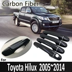 Черный углеродный Fibe для Toyota Hilux AN10 AN20 AN30 SR5 2005  2014 2006 2007 2008 хромированная дверная ручка Крышка Ремонт автомобильные аксессуары