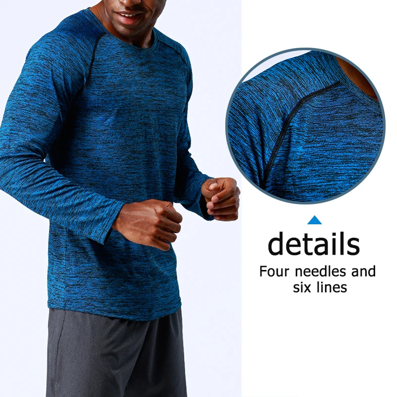 Gym T Shirt Mens Sport Quick Dry Fitness Running Men Sportswear Bastetball Athletic Soccer Clothing Tops Long Sleeves | Спорт и
