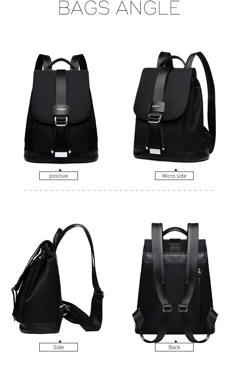 hot! Women's Backpack Student Bag Teen Girl Nylon Buckle Design Black Femme Mochila Women's Backpack Fashion Sac A Dos