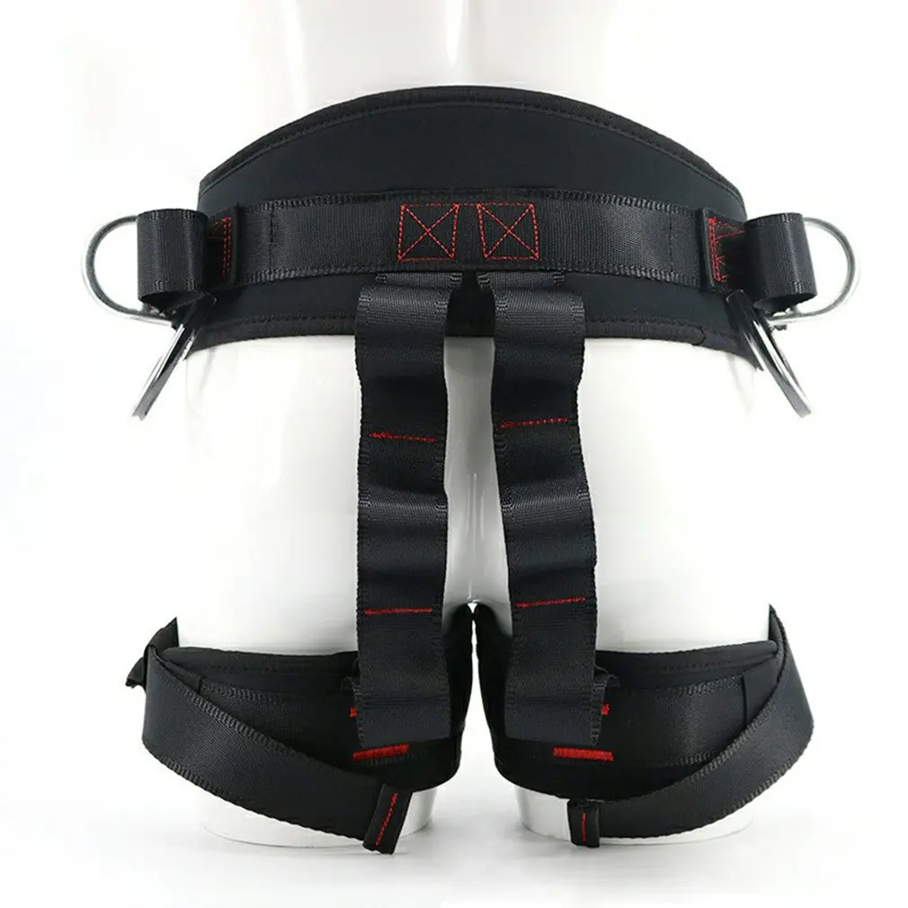 

2021 Professional Outdoor Sports Safety Belt Rock Mountain Climbing Harness Waist Support Half Body Harness Aerial Survival Tool