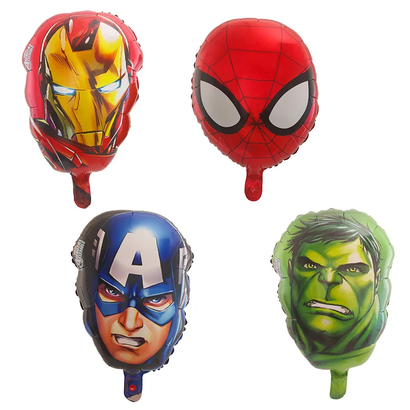 4pcs Mixed 4 шт. Супер Герои Мстители герой воздушный шарик Капитан Америка Халк, Человек-паук голова фольга праздничные надувные шары вечерние украшения - Цвет: 4pcs Mixed