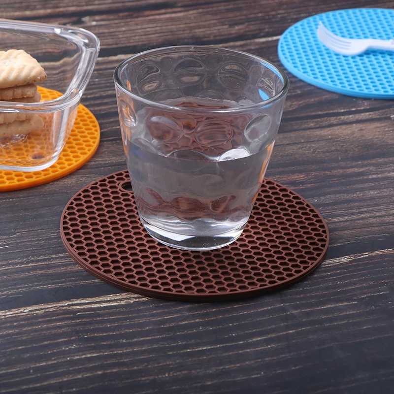 1 шт. 14х14 см Силиконовая матовая подставка круглые сотовые грелки нескользящий