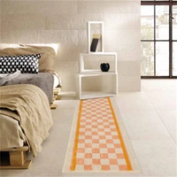 colorful soft grids long bedside rug fluffy bedroom corridor carpet floor pad mat doormat aesthetic home room decor 55x150cm