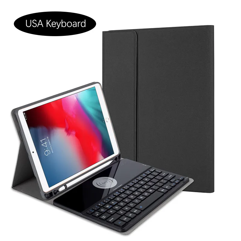 Для iPad 10," чехол Съемная Беспроводная зарядка США Bluetooth клавиатура кожаный чехол для iPad 7th 10,2 Чехол держатель ручки