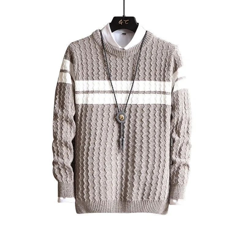 

Autumn and Winter Men's Sweater Long Sleeve Round Neck Trend Korean Pullover Casual Straight Knitting Sweater