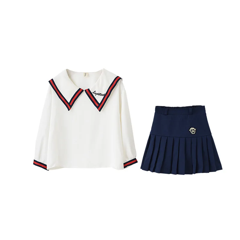 

Cuhk children's school of new fund of 2021 autumn wind suits in the spring and autumn short skirt long sleeve shirt, children