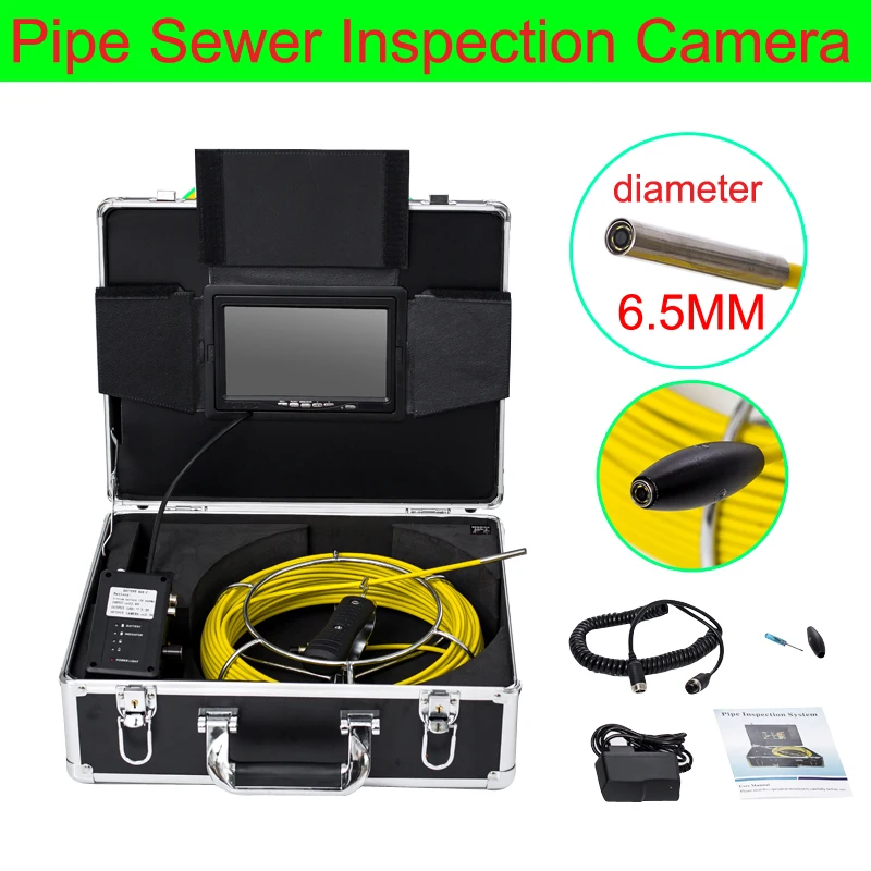 

30M Cable 23mm/17mm/6.5mm Sewer Waterproof Camera Pipe Pipeline Drain Inspection System 7"LCD DVR