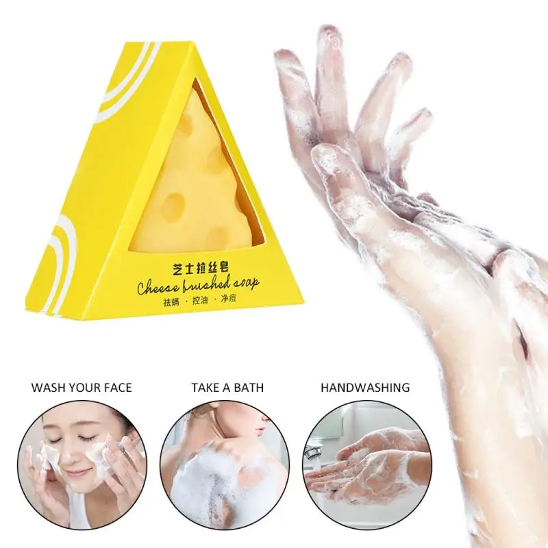 Newest 115g Cheese Handmade Sea Salt Soap Face Body Cleaner Removal Pimple Acne Treatment Skin Care Whitening Moisturizing Soap
