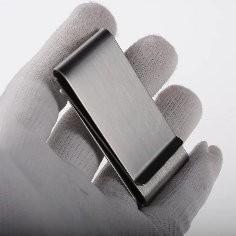 QOONG новая Двусторонняя нержавеющая сталь металлический зажим для денег Модные