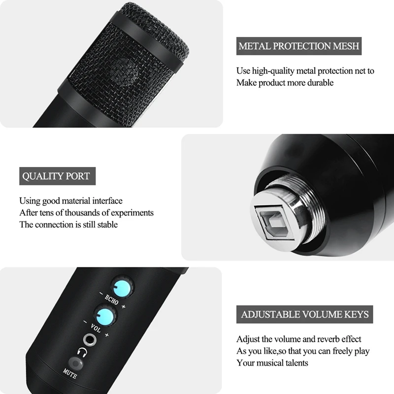 Комплект конденсаторного микрофона BM858 USB для компьютера профессиональный