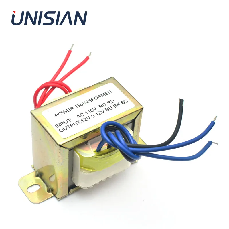 Трансформатор UNISIAN AC Dual 12 в 30 Вт входной ток 110 В 220 выходной двойной AC12V