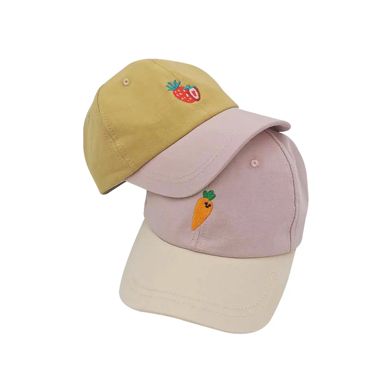 Детская Солнцезащитная шапка милая бейсболка с вышитым рисунком моркови летние