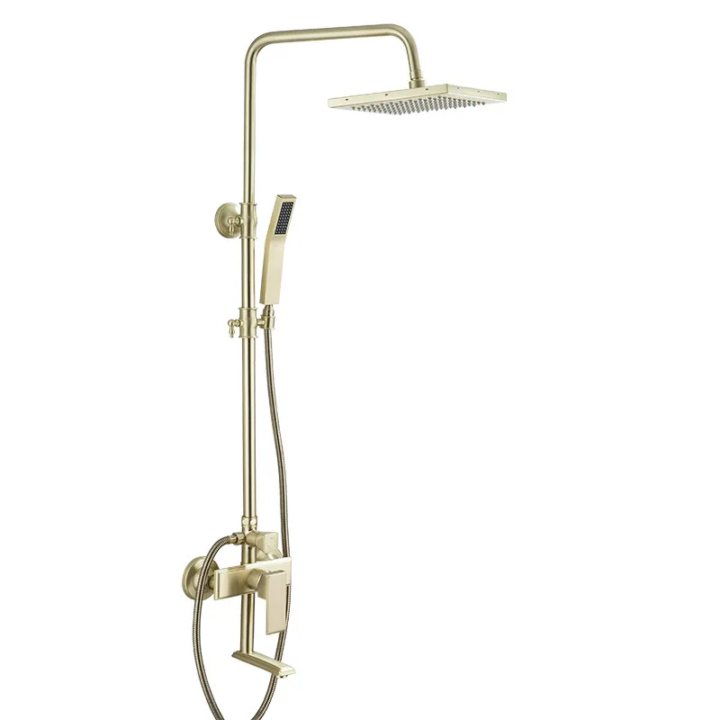 Роскошный Золотой дождевой смеситель для душа в ванную набор Настенный Круглый